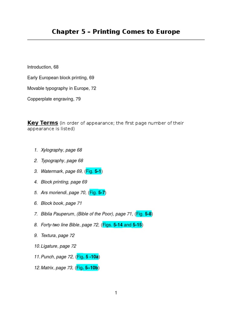 Chapter 5 Study Guide | PDF | Johannes Gutenberg | Printing