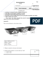 Prova PB Matematica 3ano Tarde 3bim