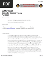 COMS W3261 Computer Science Theory