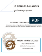 Dimensions, Sizes and Specification of LONG WELDING NECK Flanges
