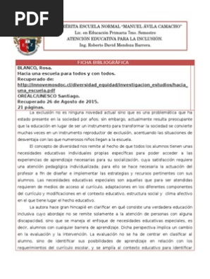 01 Fichas Bibliograficas Educacion Inclusiva Invalidez Plan