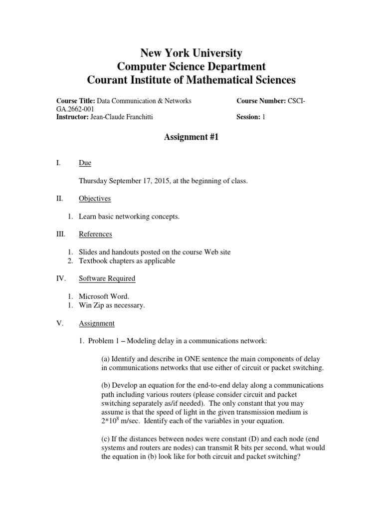 Assignment network model picture