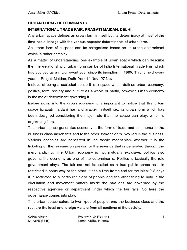 Urban Form Determinants at Trade Fair | PDF | Space | Economies