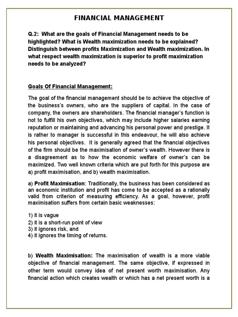 Financial Management | PDF | Career & Growth | Finance & Money Management