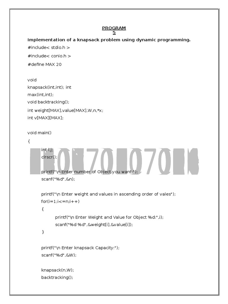 Dynamic Programming Algorithms Overview | PDF | Matrix (Mathematics ...