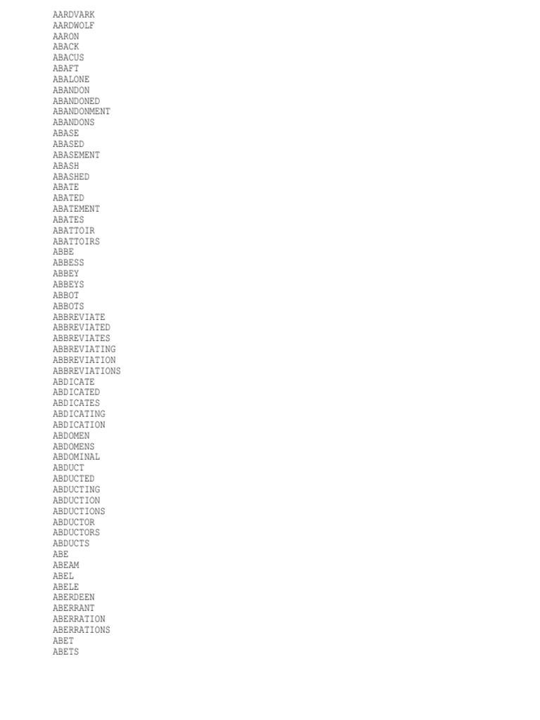 Dictionary Words PDF Nature
