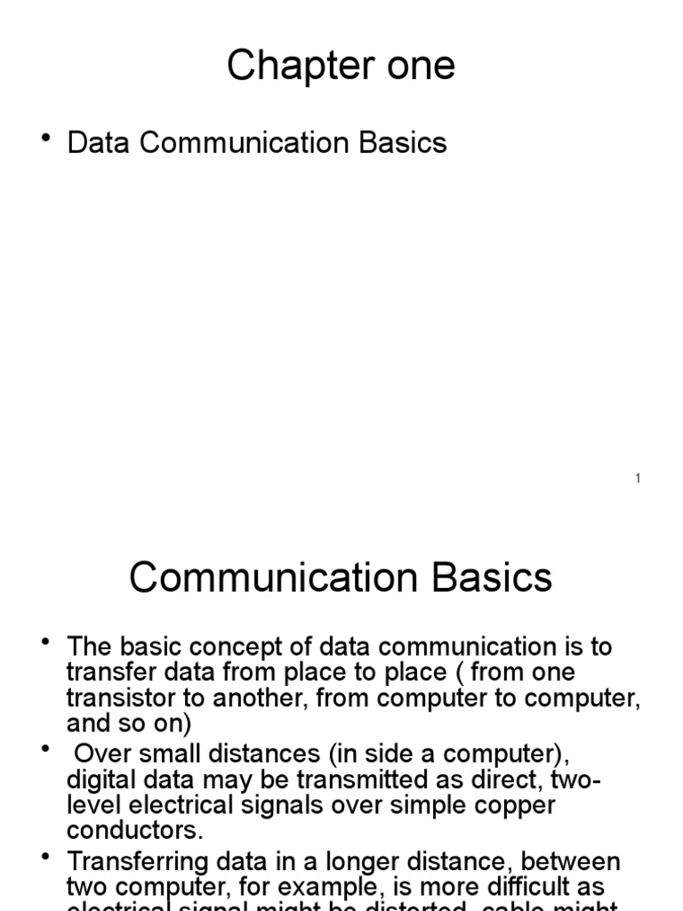 Chapter One: - Data Communication Basics | PDF | Duplex ...
