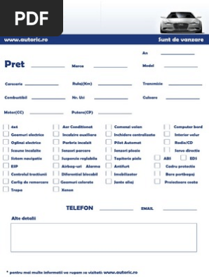 Formular Afis Vanzare