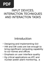 Input Devices, Interaction Techniques and Interaction Tasks