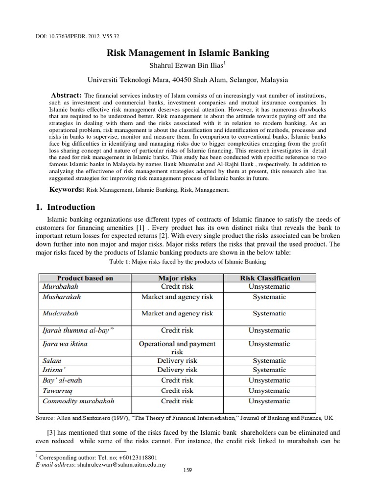Risk Management in Islamic Banking | PDF | Islamic Banking And Finance ...