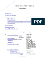 Psychometric Test Battery Code Book