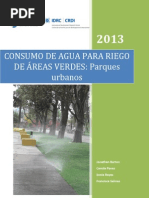 Informe de Consumo de Agua Para Riego de Áreas Verdes