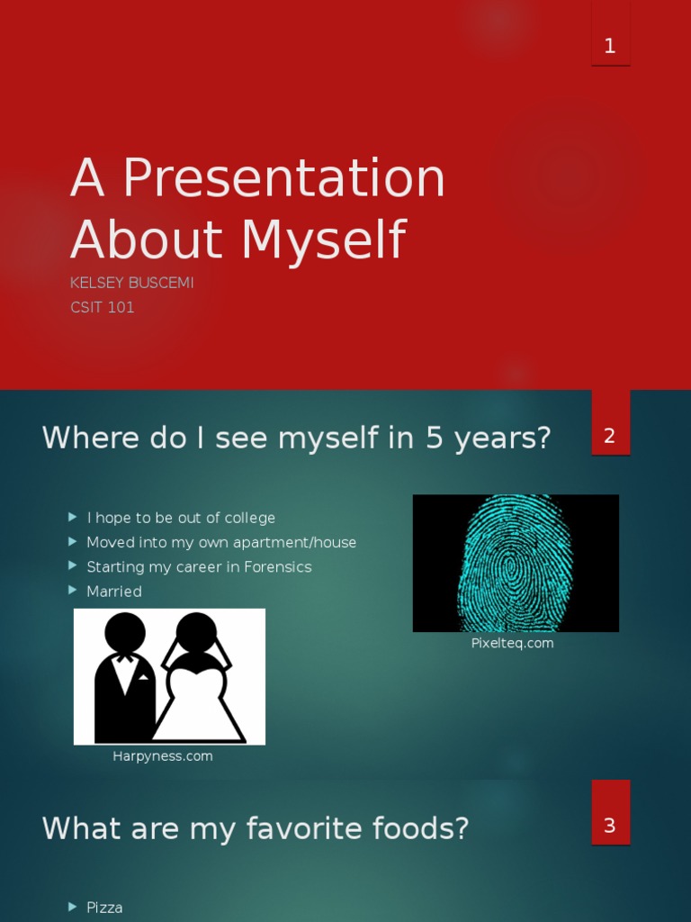 presentation about myself examples pdf