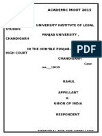 Academic Moot 2015: University Institute of Legal Studies Panjab University, Chandigarh