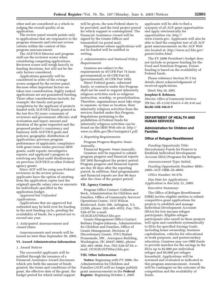 Federal Register / Vol. 70, No. 107 / Monday, June 6, 2005 / Notices ...