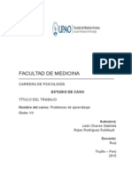 Estudio de caso sobre problemas de aprendizaje