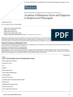 AHA Guidelines On Prevention of Rheumatic Fever and Diagnosis and Treatment of Acute Streptococcal Pharyngitis