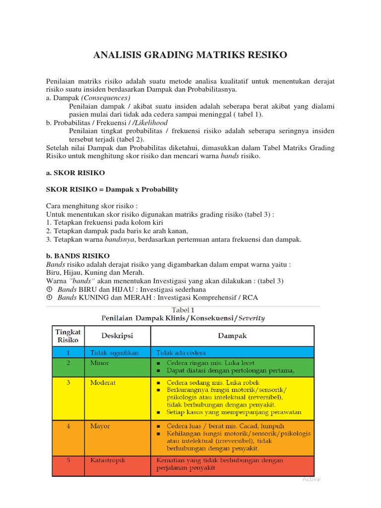 Analisis Grading Matriks Risiko Keselamatan | PDF | Metode & Bahan Ajar