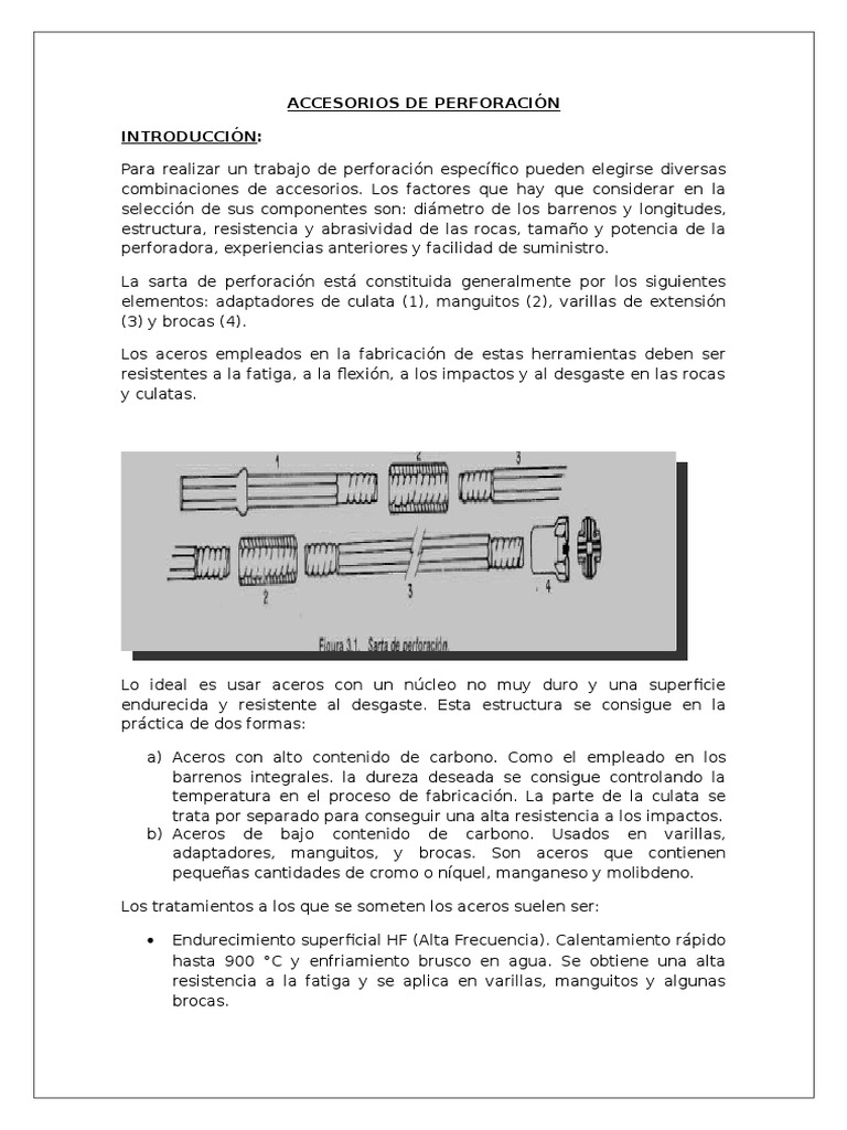 accesorios de perforacion | Acero | Fatiga (material)