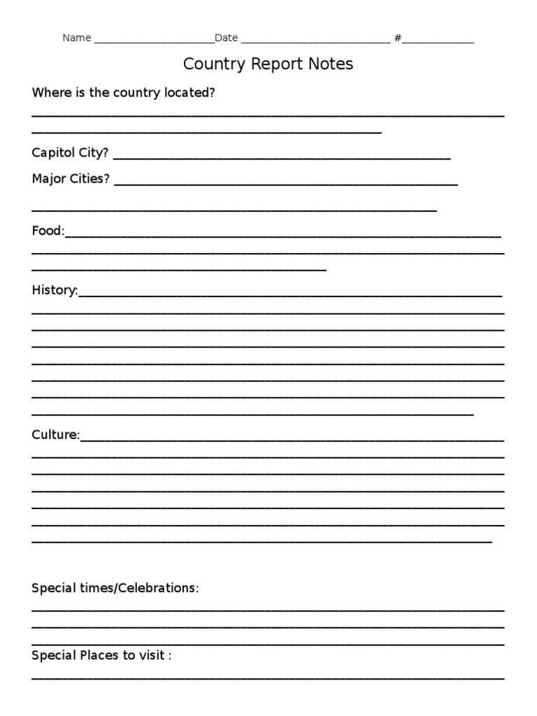 Country Report Notes Guide | PDF