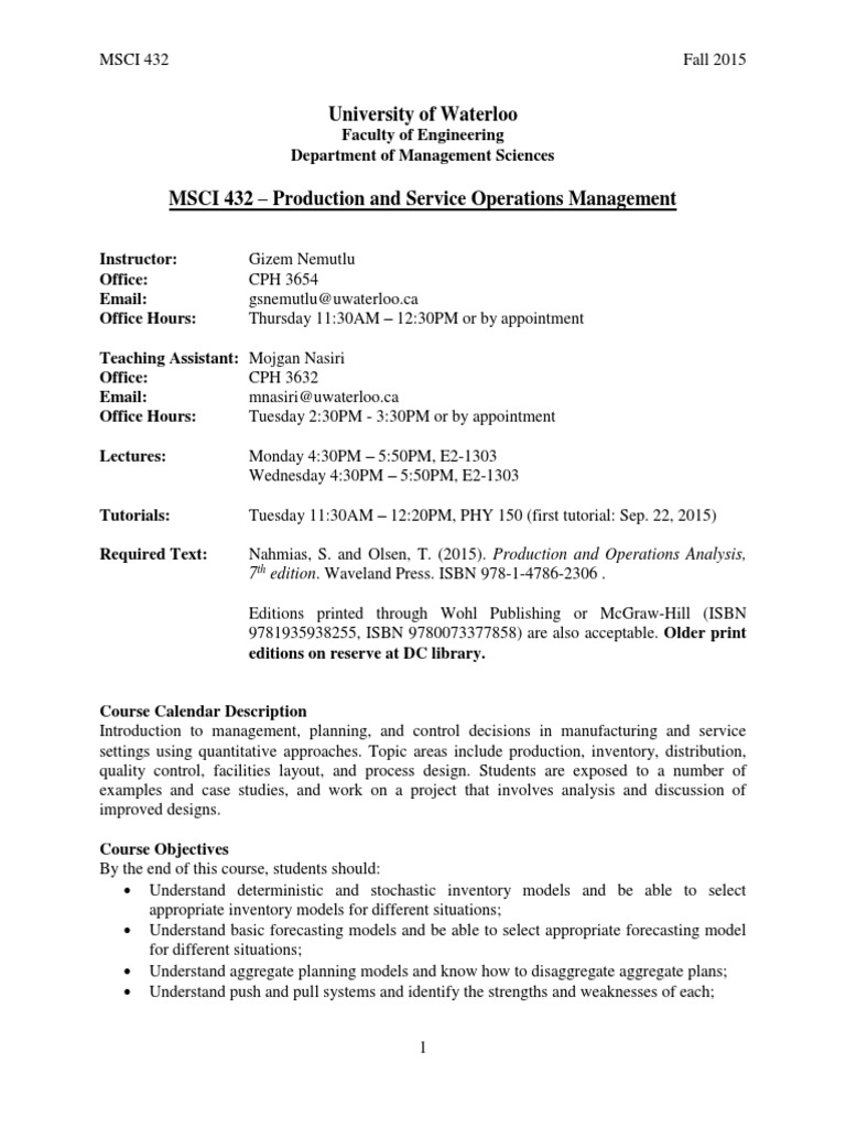 University of Waterloo: 7 Edition. Waveland Press. ISBN 978-1-4786-2306 ...