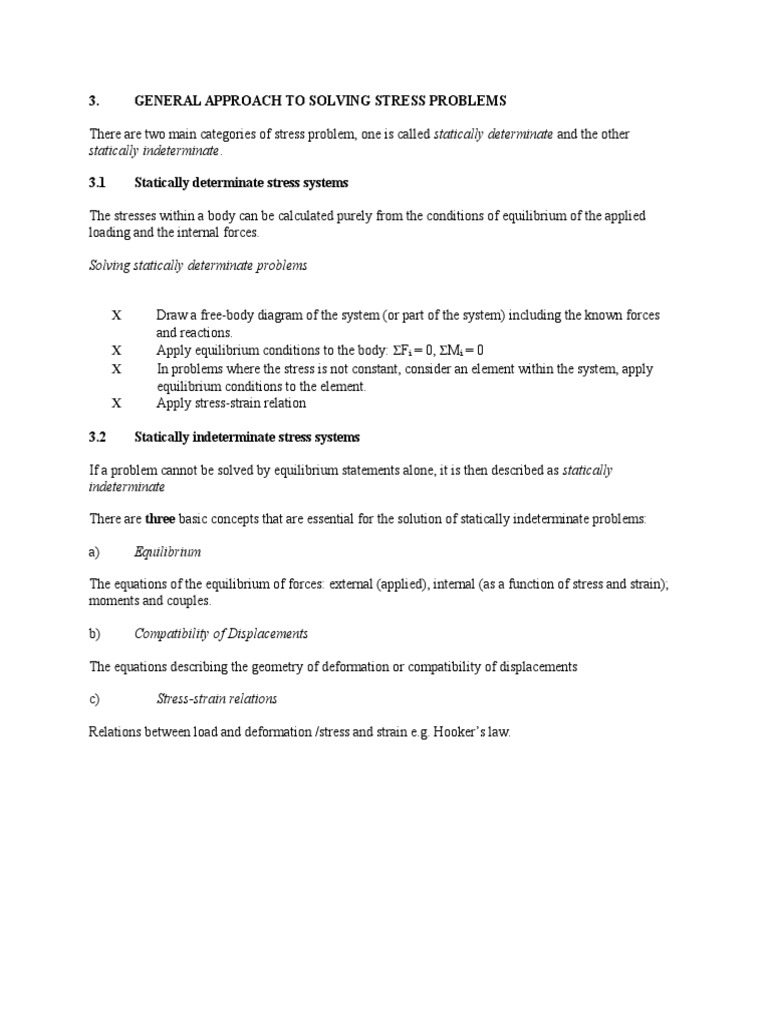Solving Statically Determinate & Indeterminate Stress Problems | PDF ...
