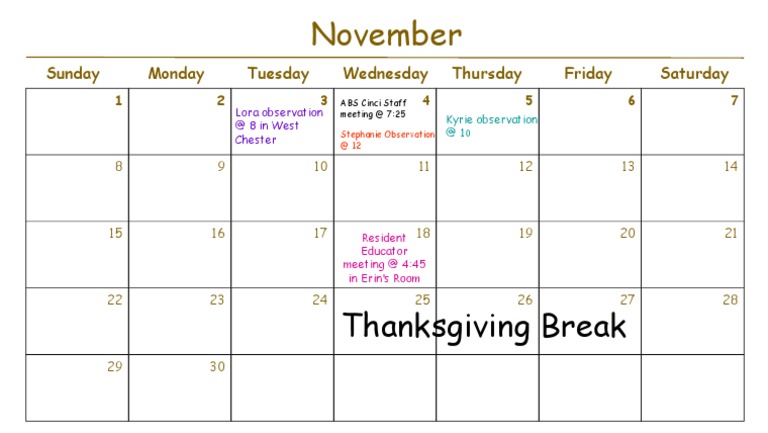 November Re Calendar | PDF