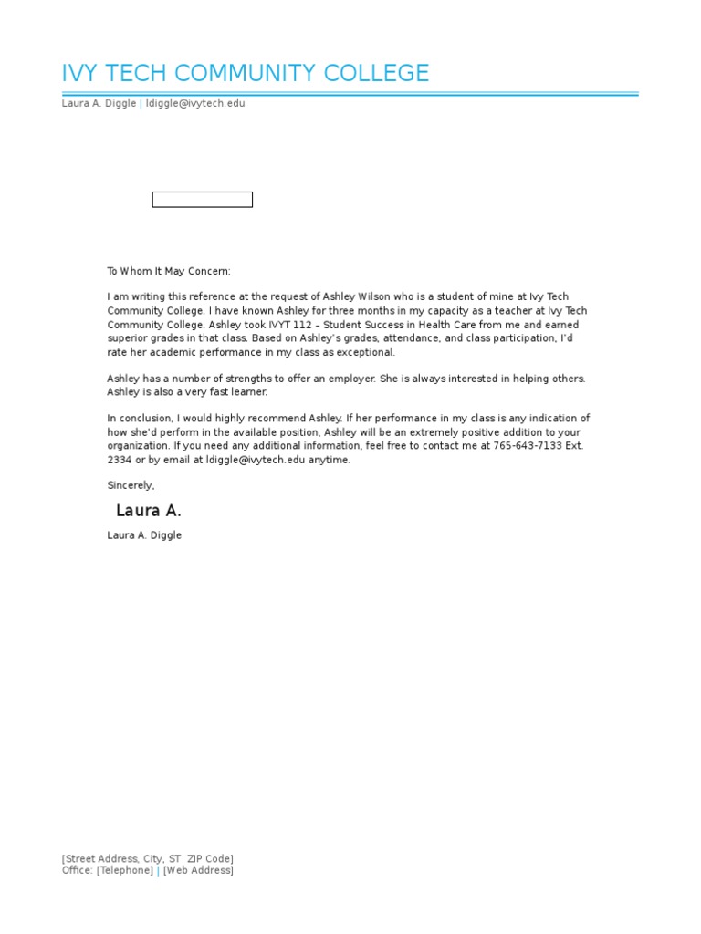 Reference Letter Awilson | PDF | Career & Growth