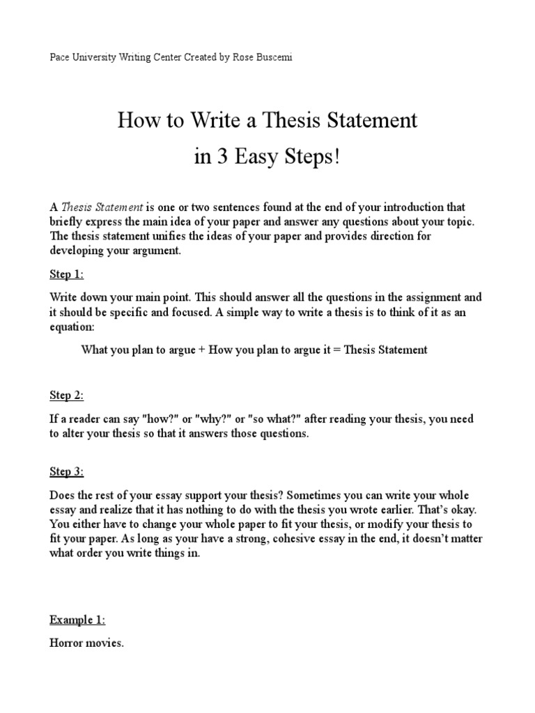 Write a Thesis Statement in 3 Steps | PDF | Essays