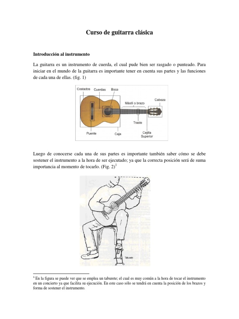 Curso de Guitarra Clásica para Principiantes | PDF | Guitarras ...