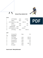 2010 RW Softball Schedule