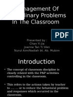 Management of Disciplinary Problems in The Classroom