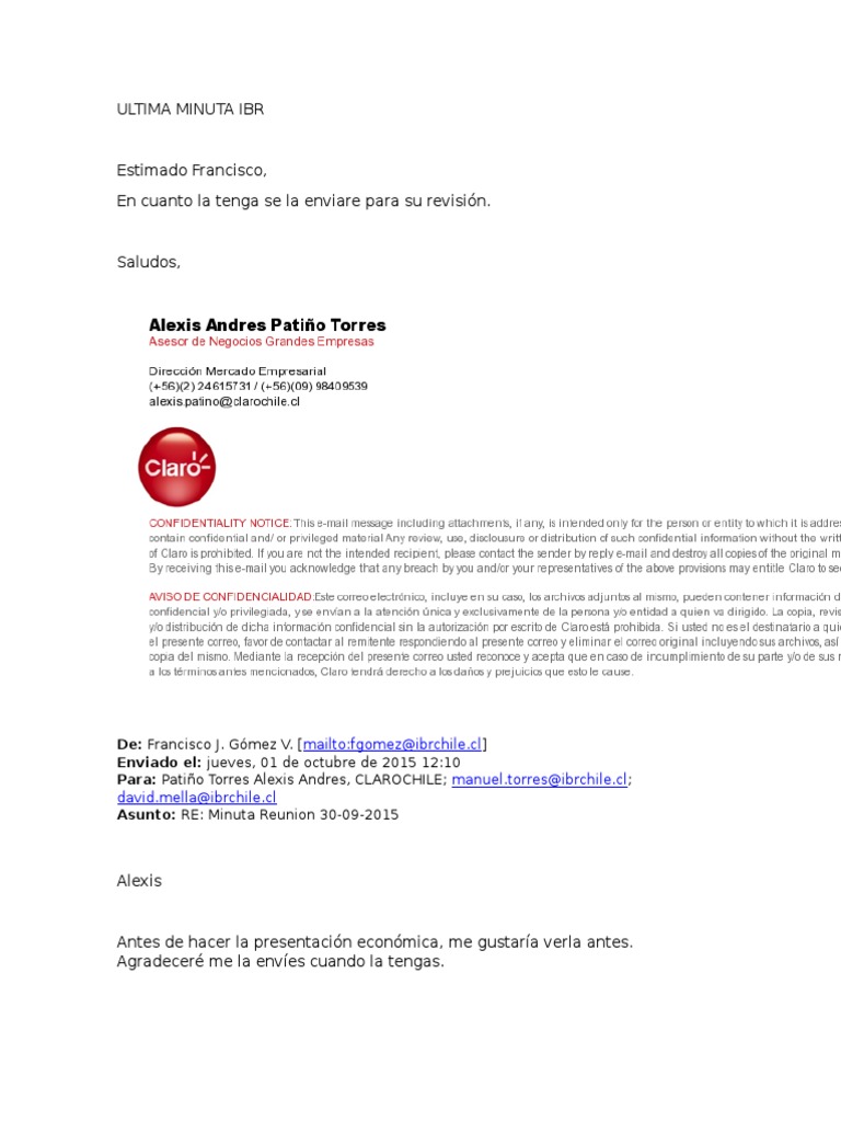 MINUTA  PDF  Correo electrónico  Comunicación escrita