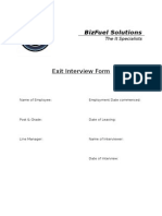 Exit Interview Form: Bizfuel Solutions