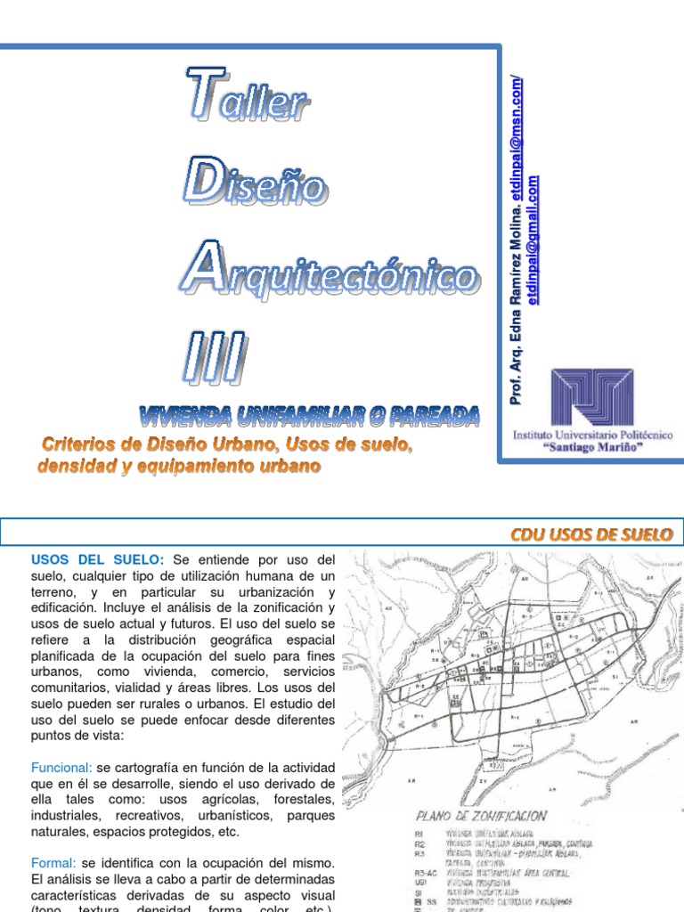 CDU Usos de Suelo, Densidad y Equipamiento