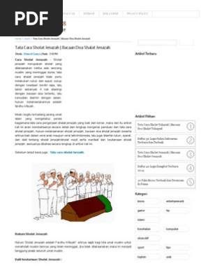 Tata Cara Sholat Jenazah Bacaan Doa Shalat Jenazah