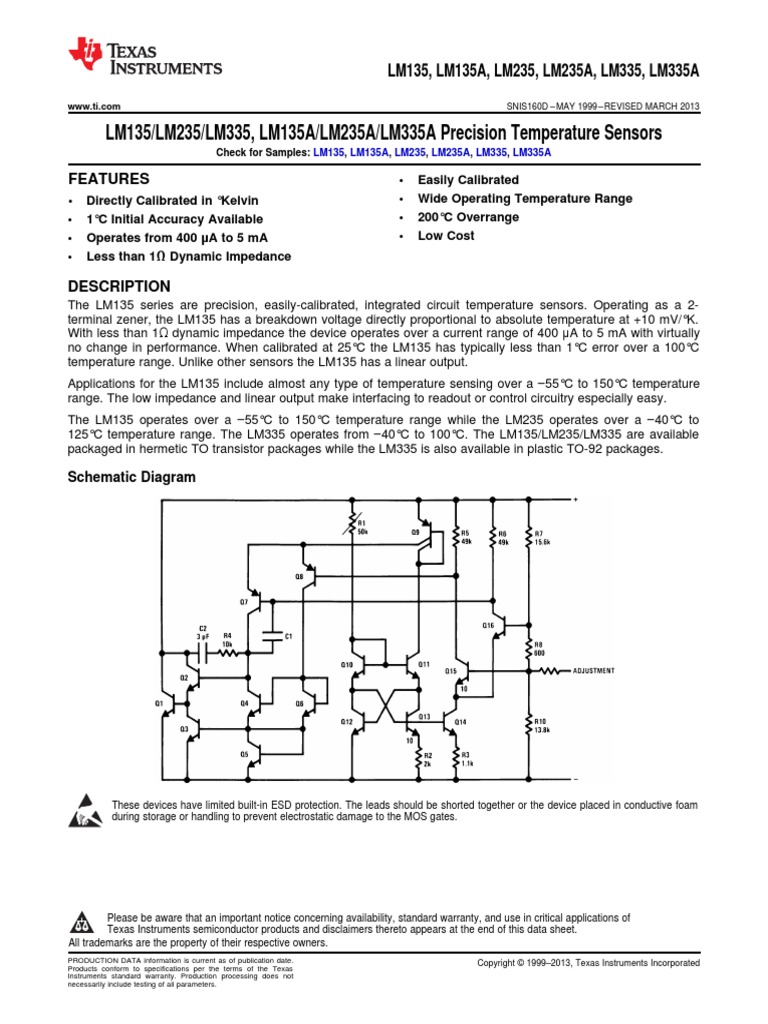 Data Sheet Sensor lm35 PDF Thermocouple Sensor