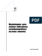 INEI Metodologías para Estimar Indicadores Sociodemográficos en Áreas Menores PDF