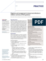 Diagnosis and Management of Urinary Tract Infection in Children Summary of NICE Guidance