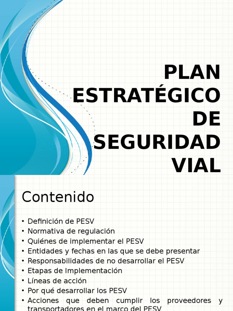 Plan Estratégico de Seguridad Vial | PDF | Seguridad vial | Planificación