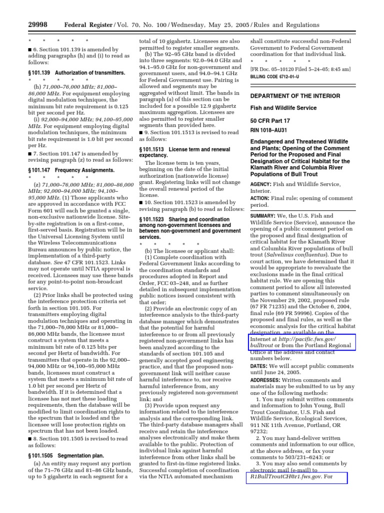 Rule Endangered and Threatened Species Critical Habitat Designations
