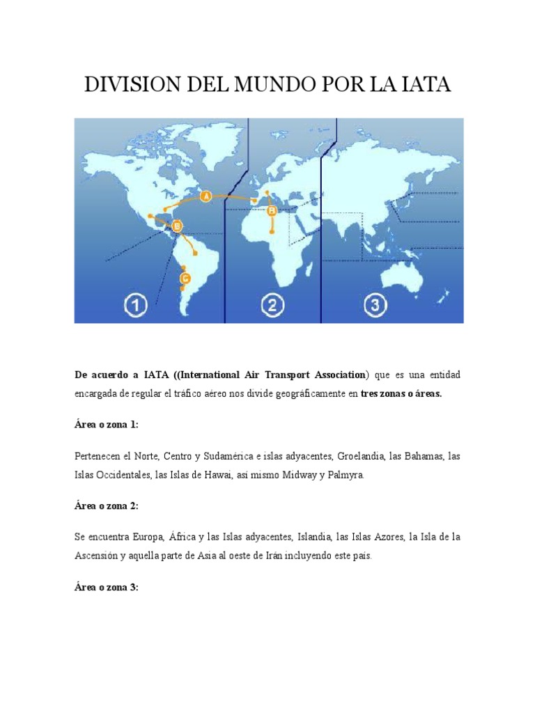 Division Del Mundo Por Iata | PDF