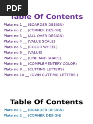 Table of Contents