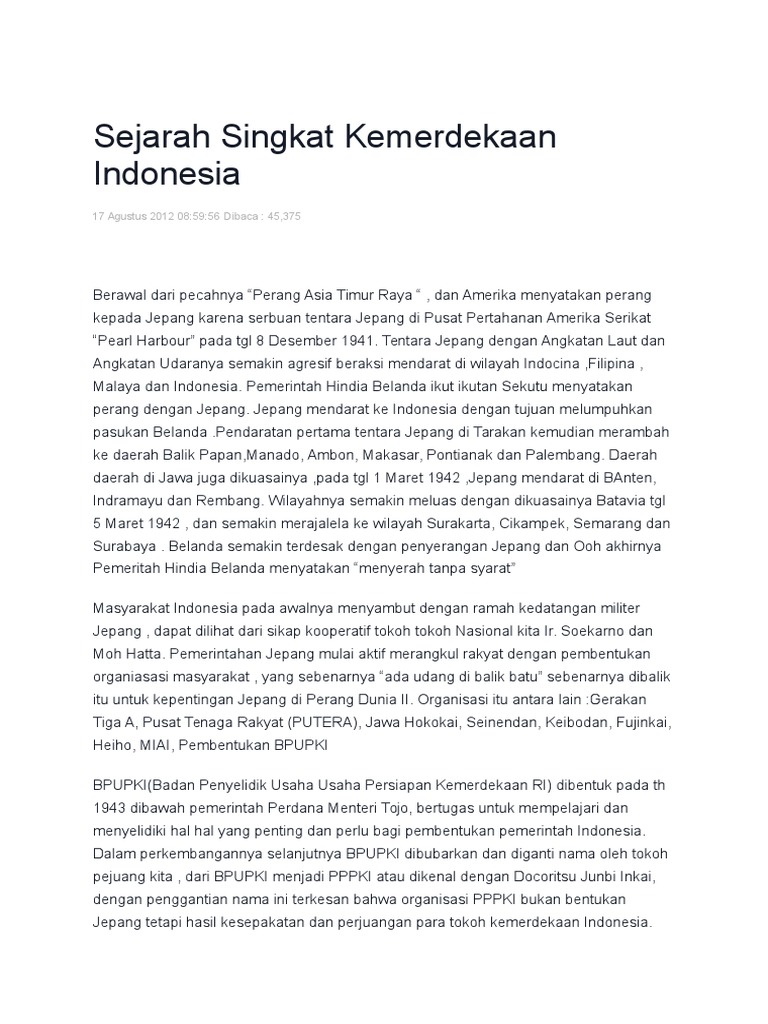 27+ Jelaskan Secara Singkat Sejarah Kemerdekaan Indonesia