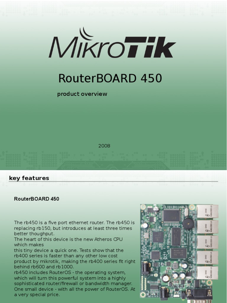 Routerboard 450: Product Overview | PDF