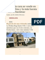 Casa Más Cara Se Vende en La Molina y La Más Barata en Pachacámac - Doc - 541