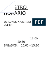 Nuestro Horario