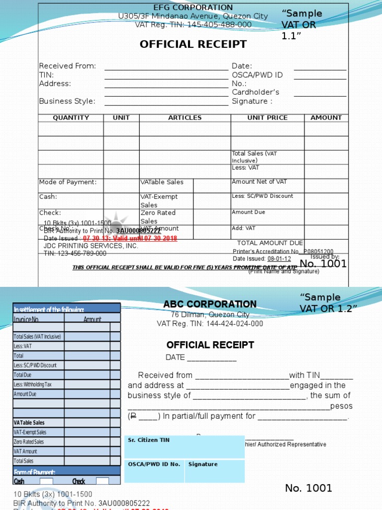 Sample Invoice Bir Approved