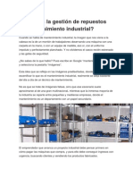 Dominas La Gestión de Repuestos de Mantenimiento Industrial