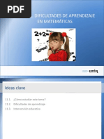 Ideas Tema11. Dificultades de aprendizaje en matemáticas.